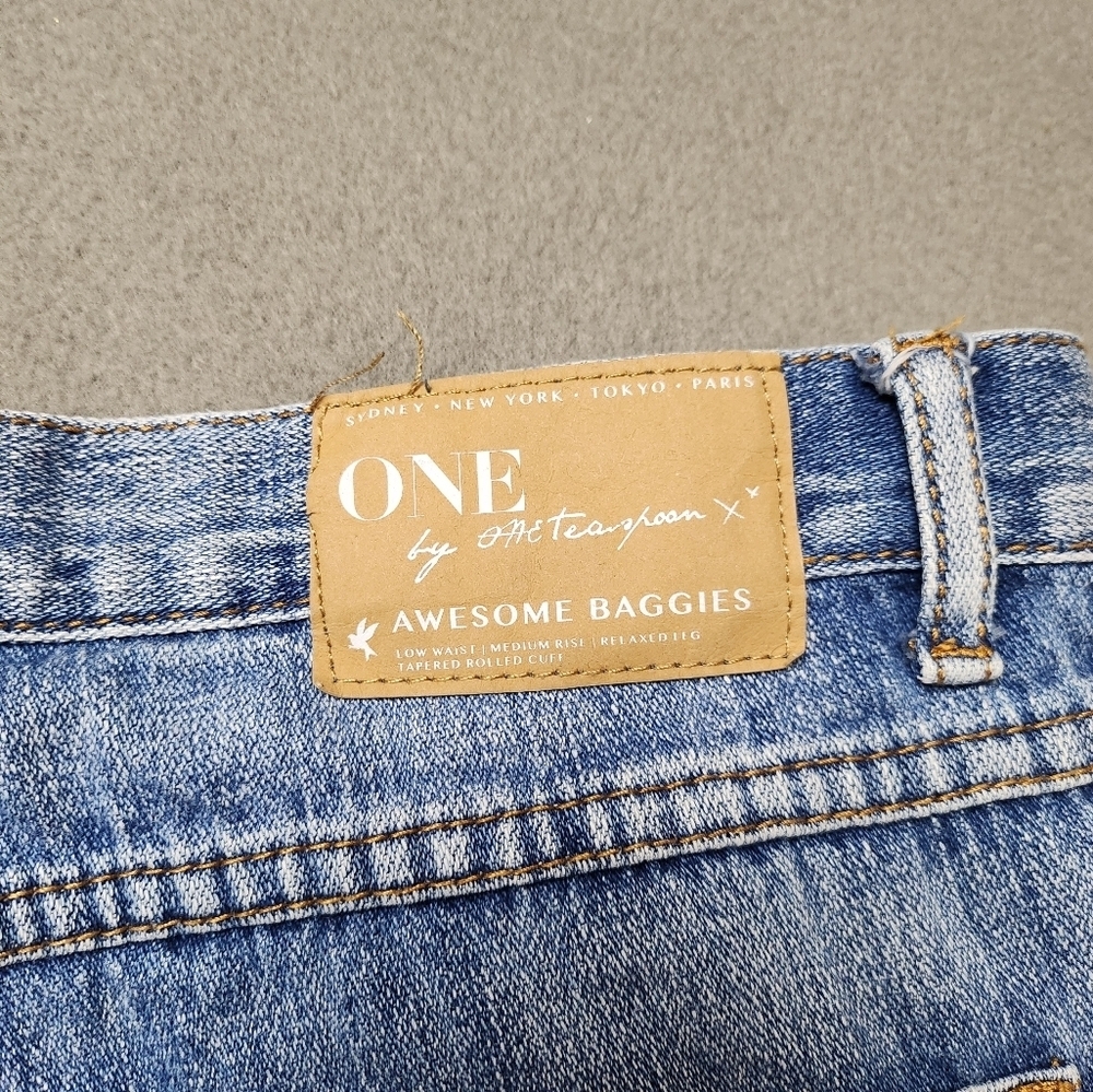 đ
șOne Teaspoon Awesome Baggies Distressed Boyfriend Jean Sz 26 - Picture 7 of 13